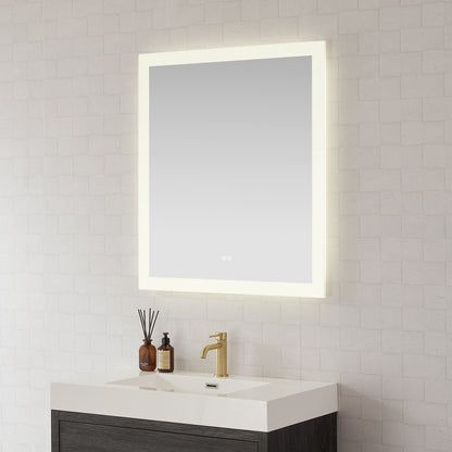 Beijing 32" W x 36" H Rectangular Acrylic Frameless LED Wall Mount Bathroom Vanity Mirror