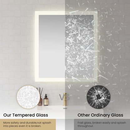Beijing 32" W x 36" H Rectangular Acrylic Frameless LED Wall Mount Bathroom Vanity Mirror
