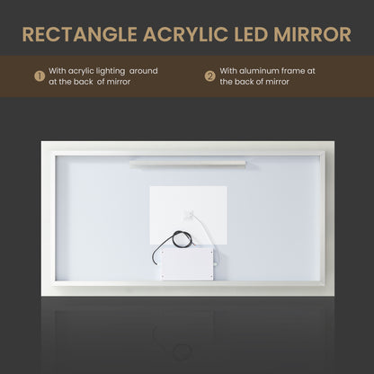 Beijing 60" W x 32" H Rectangular Acrylic Frameless LED Wall Mount Bathroom Vanity Mirror