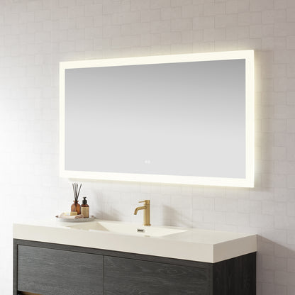 Beijing 60" W x 32" H Rectangular Acrylic Frameless LED Wall Mount Bathroom Vanity Mirror