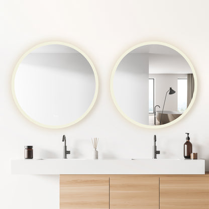 Moscow 36" W x 36" H Circular Aluminum Frameless LED Wall Mount Bathroom Vanity Mirror