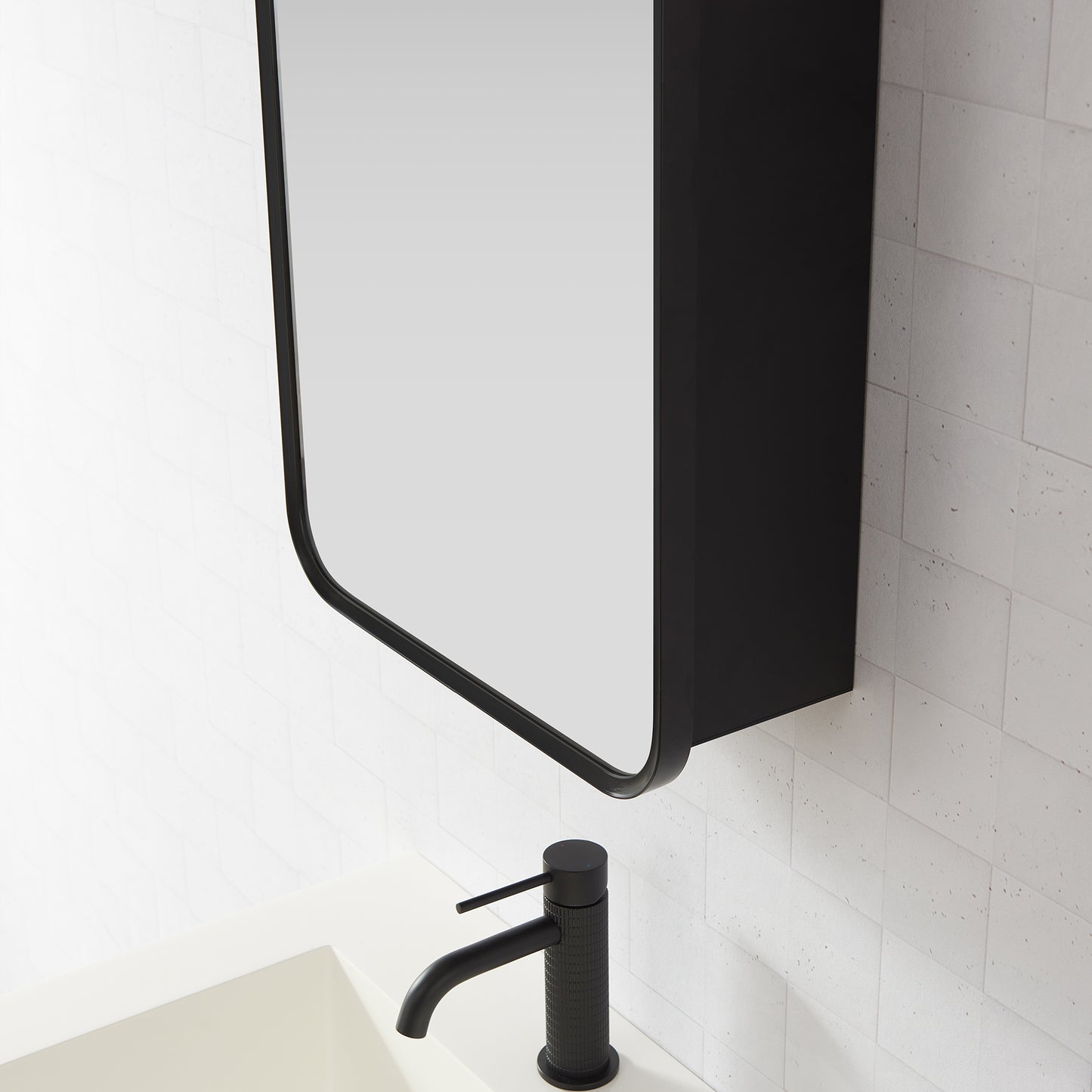 Talayuela 16"W x 24"H Rectangular Aluminum Framed Medicine Cabinet in Brushed Black