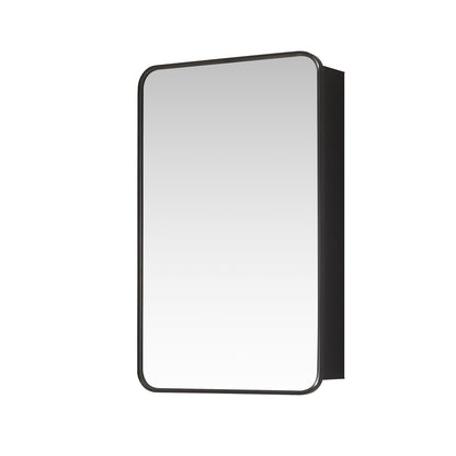 Talayuela 20"W x 32"H Rectangular Aluminum Framed Medicine Cabinet in Brushed Black