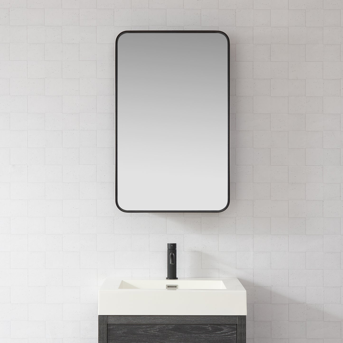 Talayuela 20"W x 32"H Rectangular Aluminum Framed Medicine Cabinet in Brushed Black