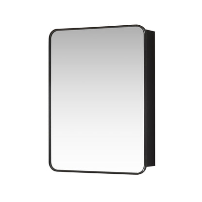 Talayuela 24"W x 32"H Rectangular Aluminum Framed Medicine Cabinet in Brushed Black