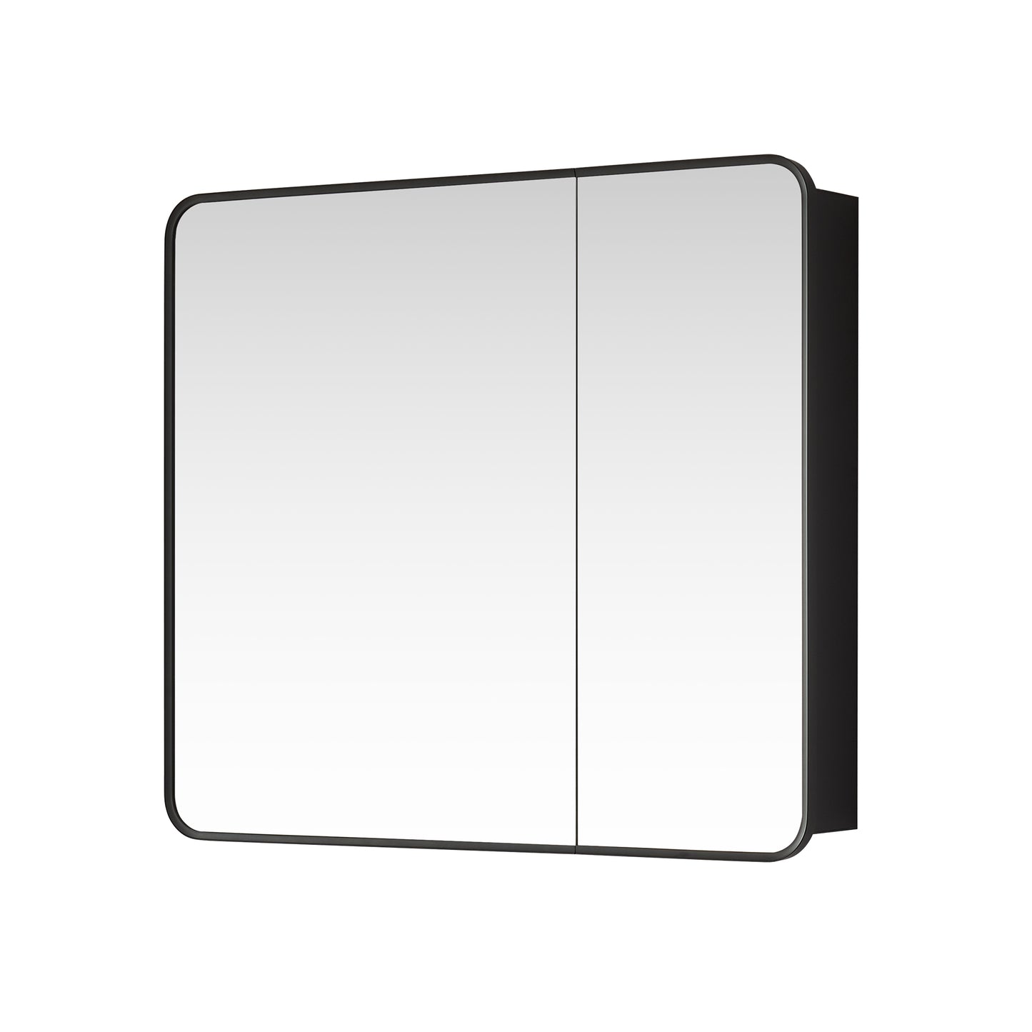 Talayuela 36"W x 32"H Rectangular Aluminum Framed Medicine Cabinet in Brushed Black