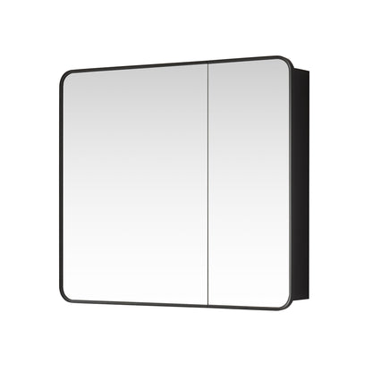 Talayuela 36"W x 32"H Rectangular Aluminum Framed Medicine Cabinet in Brushed Black