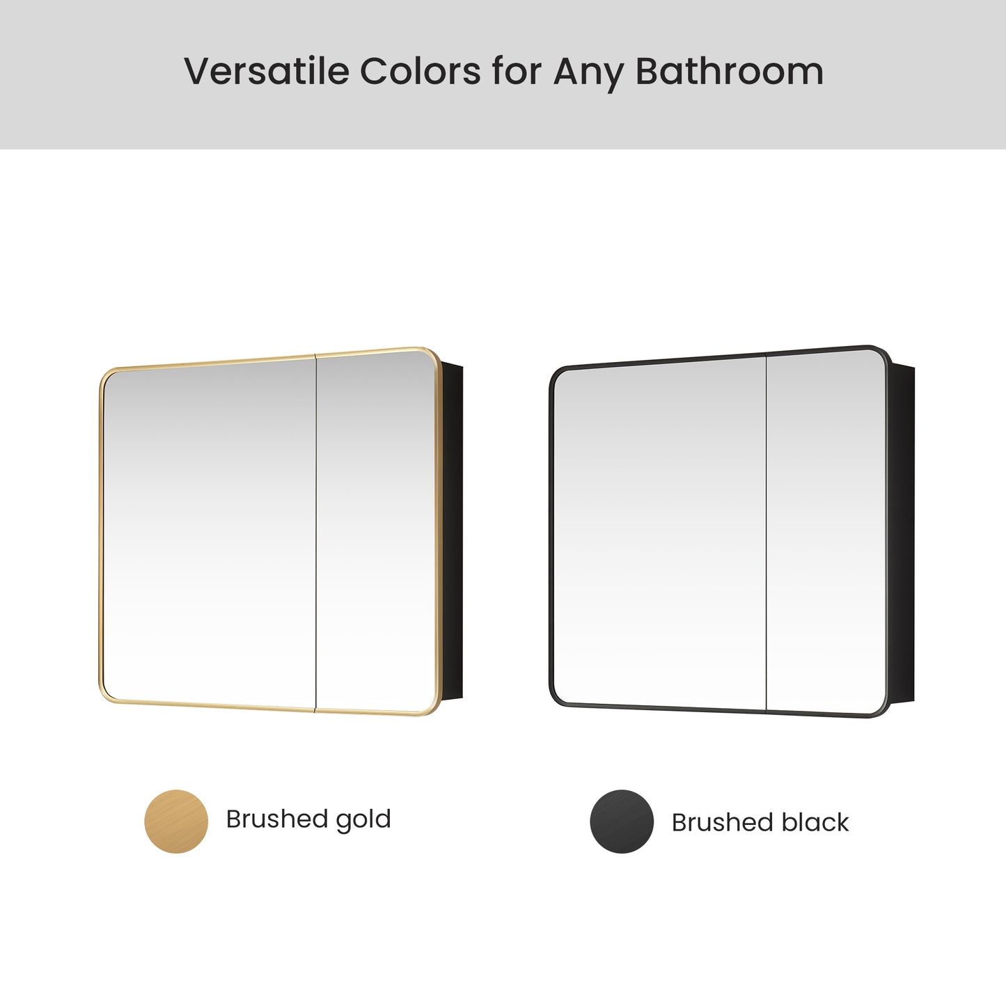 Talayuela 36"W x 32"H Rectangular Aluminum Framed Medicine Cabinet in Brushed Gold