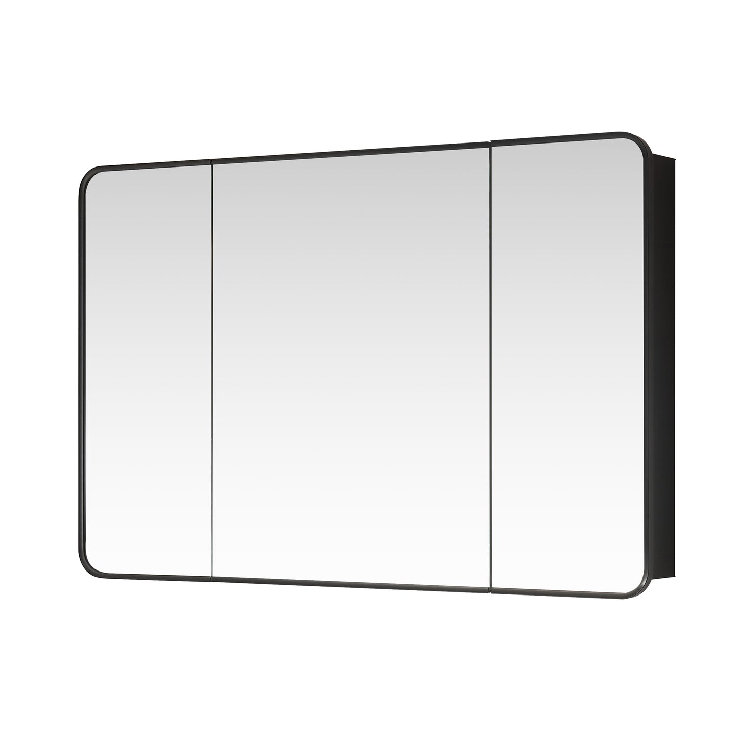 Talayuela 48"W x 32"H Rectangular Aluminum Framed Medicine Cabinet in Brushed Black