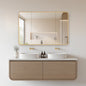 Talayuela 48"W x 32"H Rectangular Aluminum Framed Medicine Cabinet in Brushed Gold