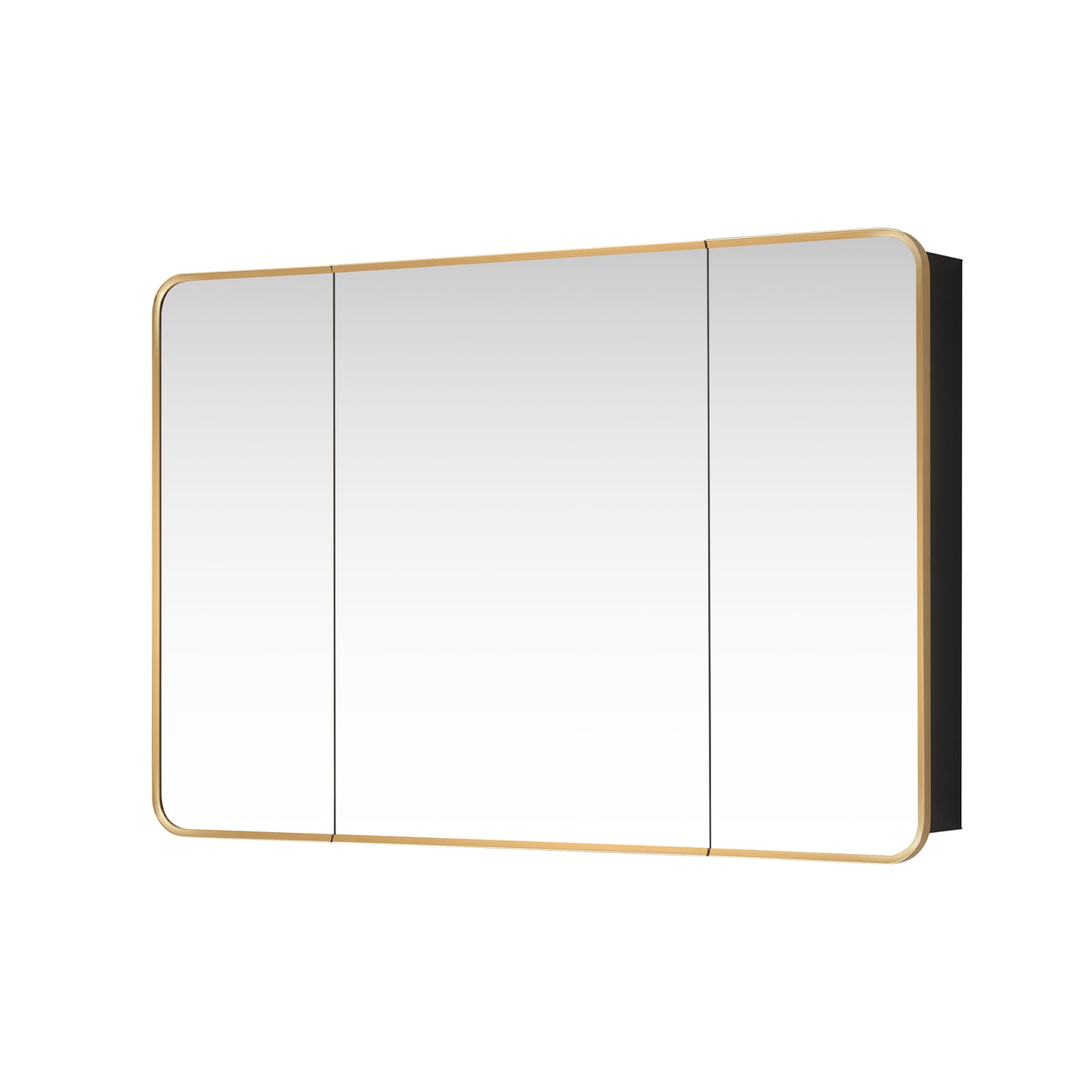 Talayuela 48"W x 32"H Rectangular Aluminum Framed Medicine Cabinet in Brushed Gold