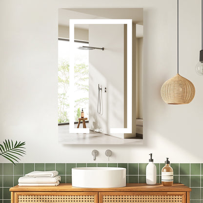 Santona 20" W x 32" H Rectangular Medicine Cabinet with Aluminum Frameless LED Mirror