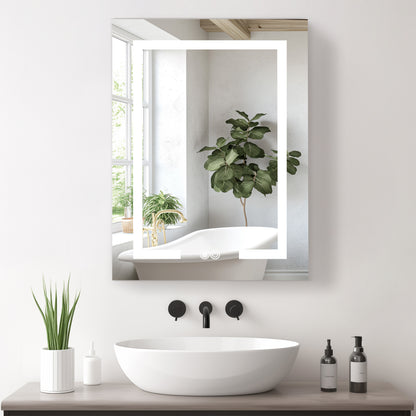 Santona 24" W x 32" H Rectangular Medicine Cabinet with Aluminum Frameless LED Mirror