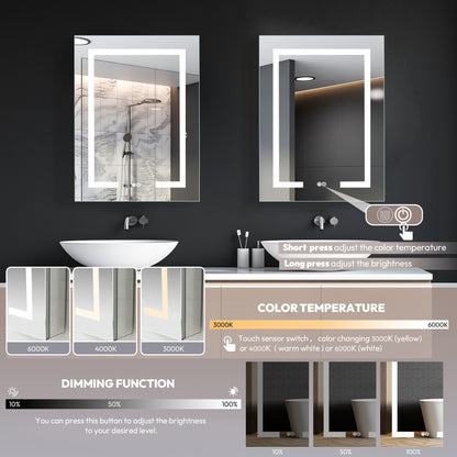 Santona 24" W x 32" H Rectangular Medicine Cabinet with Aluminum Frameless LED Mirror