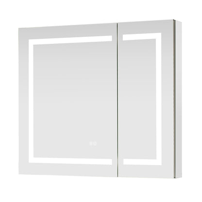 Santona 36" W x 32" H Rectangular Medicine Cabinet with Aluminum Frameless LED Mirror