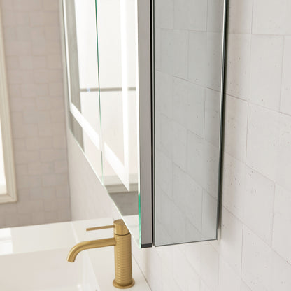 Santona 36" W x 32" H Rectangular Medicine Cabinet with Aluminum Frameless LED Mirror