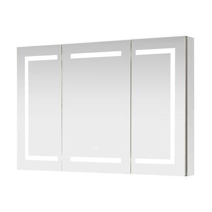 Santona 48" W x 32" H Rectangular Medicine Cabinet with Aluminum Frameless LED Mirror