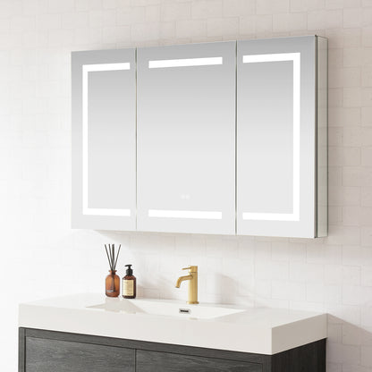 Santona 48" W x 32" H Rectangular Medicine Cabinet with Aluminum Frameless LED Mirror