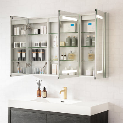 Santona 48" W x 32" H Rectangular Medicine Cabinet with Aluminum Frameless LED Mirror