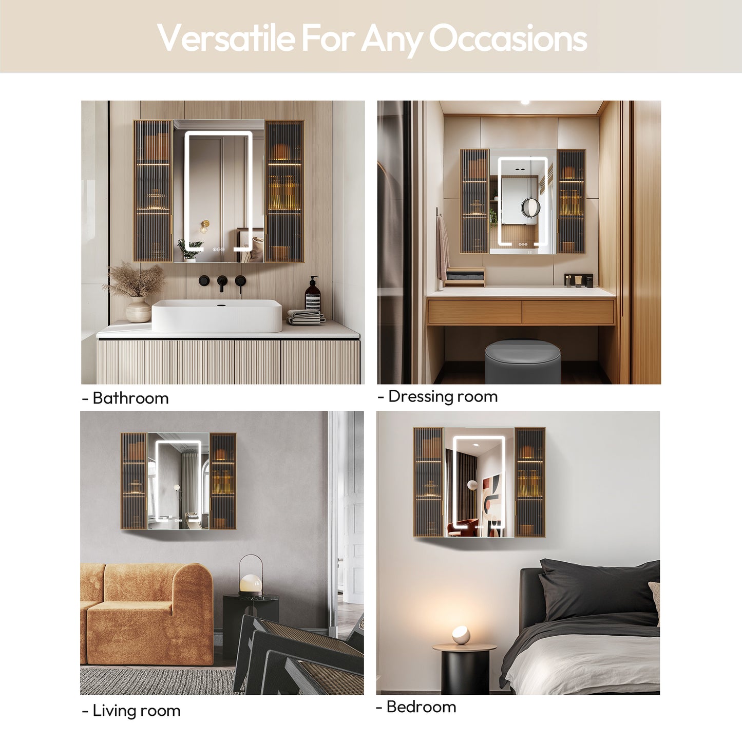 Cervia 35" W x 29.5" H Rectangular Medicine Cabinet with Aluminum Frameless LED Mirror