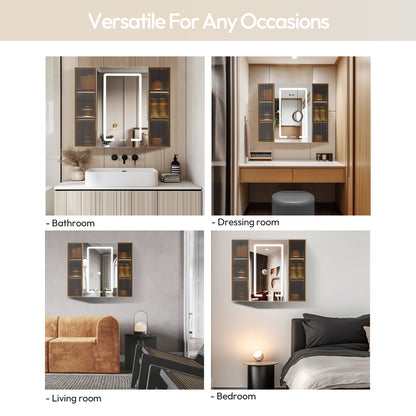 Cervia 35" W x 29.5" H Rectangular Medicine Cabinet with Aluminum Frameless LED Mirror