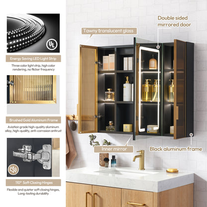 Cervia 35" W x 29.5" H Rectangular Medicine Cabinet with Aluminum Frameless LED Mirror
