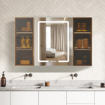 Cervia 47.2" W x 29.5" H Rectangular Medicine Cabinet with Aluminum Frameless LED Mirror