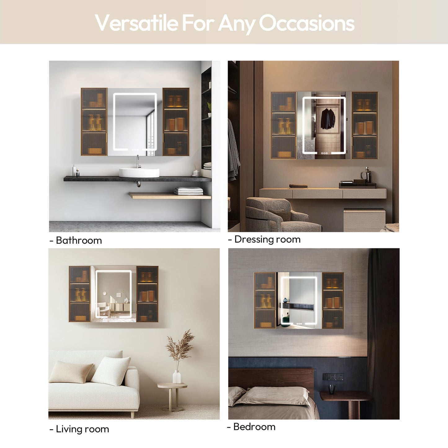 Cervia 47.2" W x 29.5" H Rectangular Medicine Cabinet with Aluminum Frameless LED Mirror