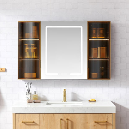 Cervia 47.2" W x 29.5" H Rectangular Medicine Cabinet with Aluminum Frameless LED Mirror
