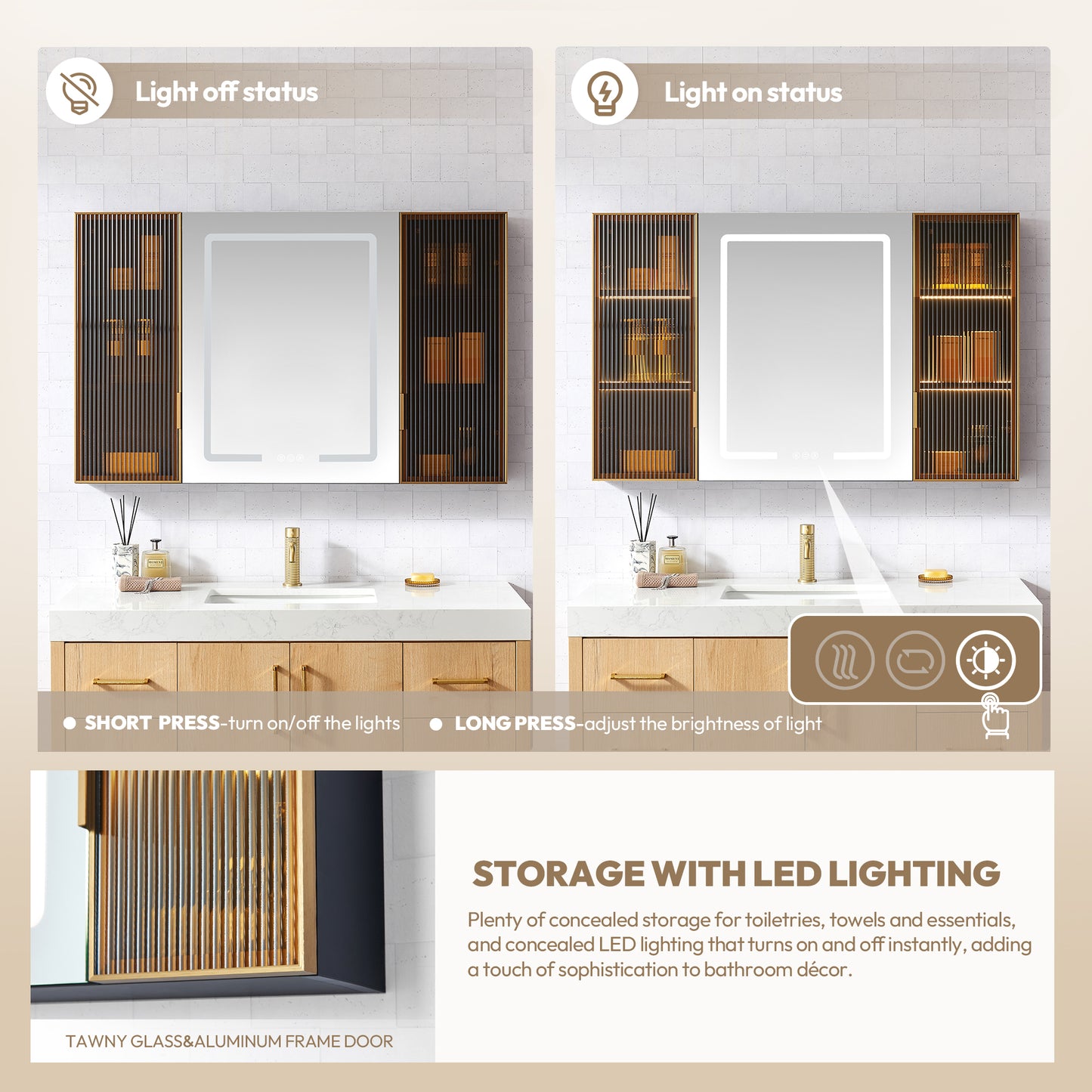 Cervia 47.2" W x 29.5" H Rectangular Medicine Cabinet with Aluminum Frameless LED Mirror