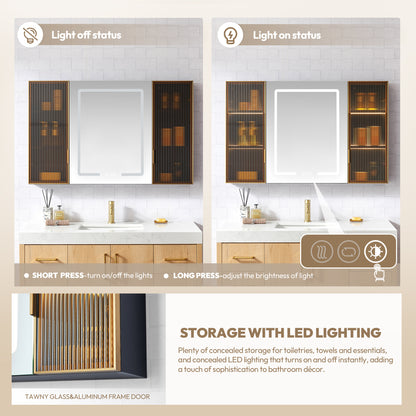 Cervia 47.2" W x 29.5" H Rectangular Medicine Cabinet with Aluminum Frameless LED Mirror