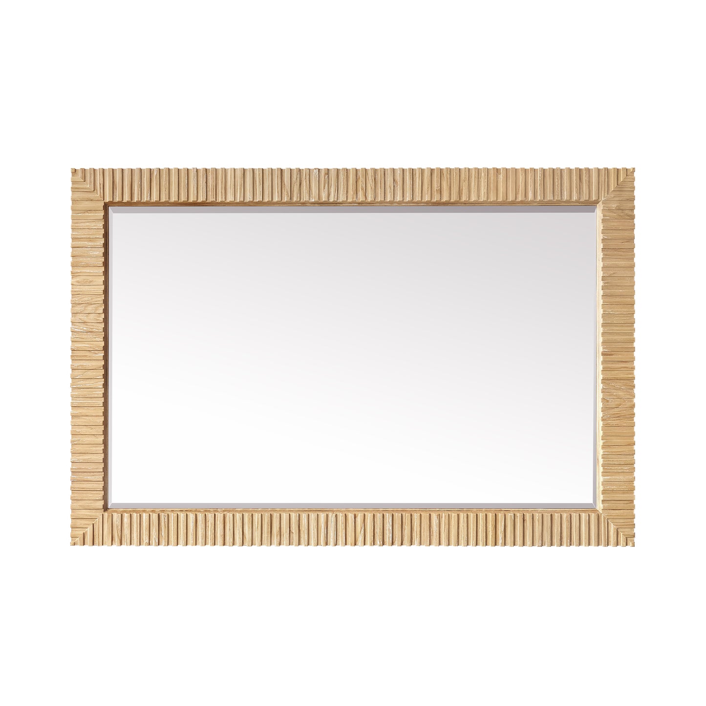 Osaka 48" W x 31.9" H Rectangle Wood Framed Wall Mount Bathroom Vanity Art Mirror in Washed Ash Grey