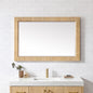 Osaka 48" W x 31.9" H Rectangle Wood Framed Wall Mount Bathroom Vanity Art Mirror in Washed Ash Grey