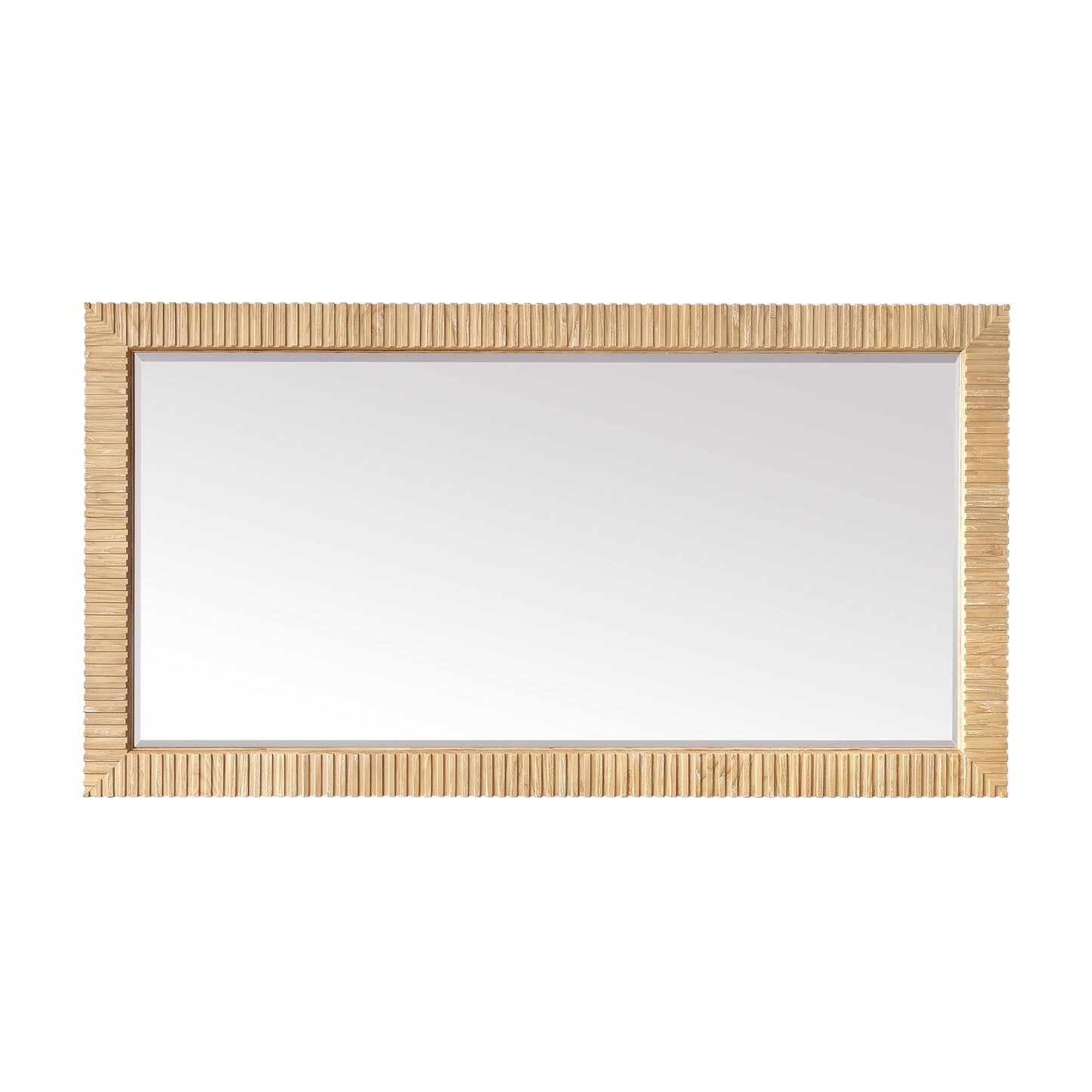 Osaka 60" W x 31.9" H Rectangle Wood Framed Wall Mount Bathroom Vanity Art Mirror in Washed Ash Grey
