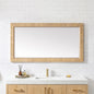 Osaka 60" W x 31.9" H Rectangle Wood Framed Wall Mount Bathroom Vanity Art Mirror in Washed Ash Grey