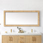 Osaka 72" W x 31.9" H Rectangle Wood Framed Wall Mount Bathroom Vanity Art Mirror in Washed Ash Grey