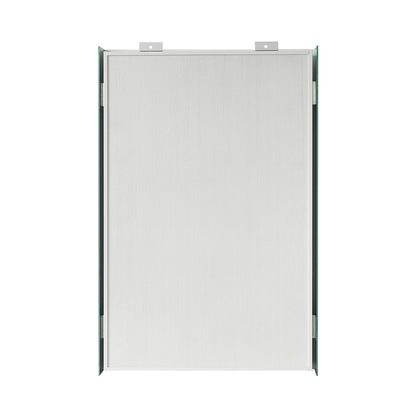 Bangalore 18.5" W x 28" H Rectangular Wood Framed Medicine Cabinet in Washed Ash Grey
