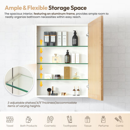 Bangalore 24" W x 31.9" H Rectangular Wood Framed Medicine Cabinet in Washed Ash Grey