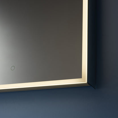 Perma 24" Rectangle Frameless Lighted Medicine Cabinet Wall Mounted Mirror