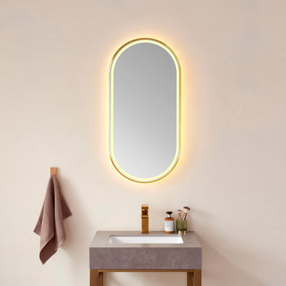 Grande 18" Oval LED Lighted Accent Bathroom/Vanity Wall Mirror