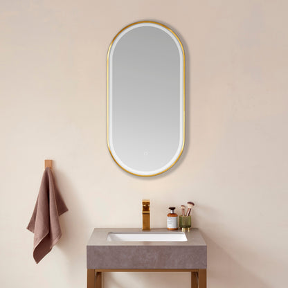 Grande 18" Oval LED Lighted Accent Bathroom/Vanity Wall Mirror