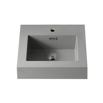 Ablitas Square Grey Finish Composite Granite Stone Vessel Bathroom Vanity Sink