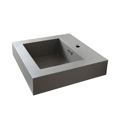 Ablitas Square Grey Finish Composite Granite Stone Vessel Bathroom Vanity Sink