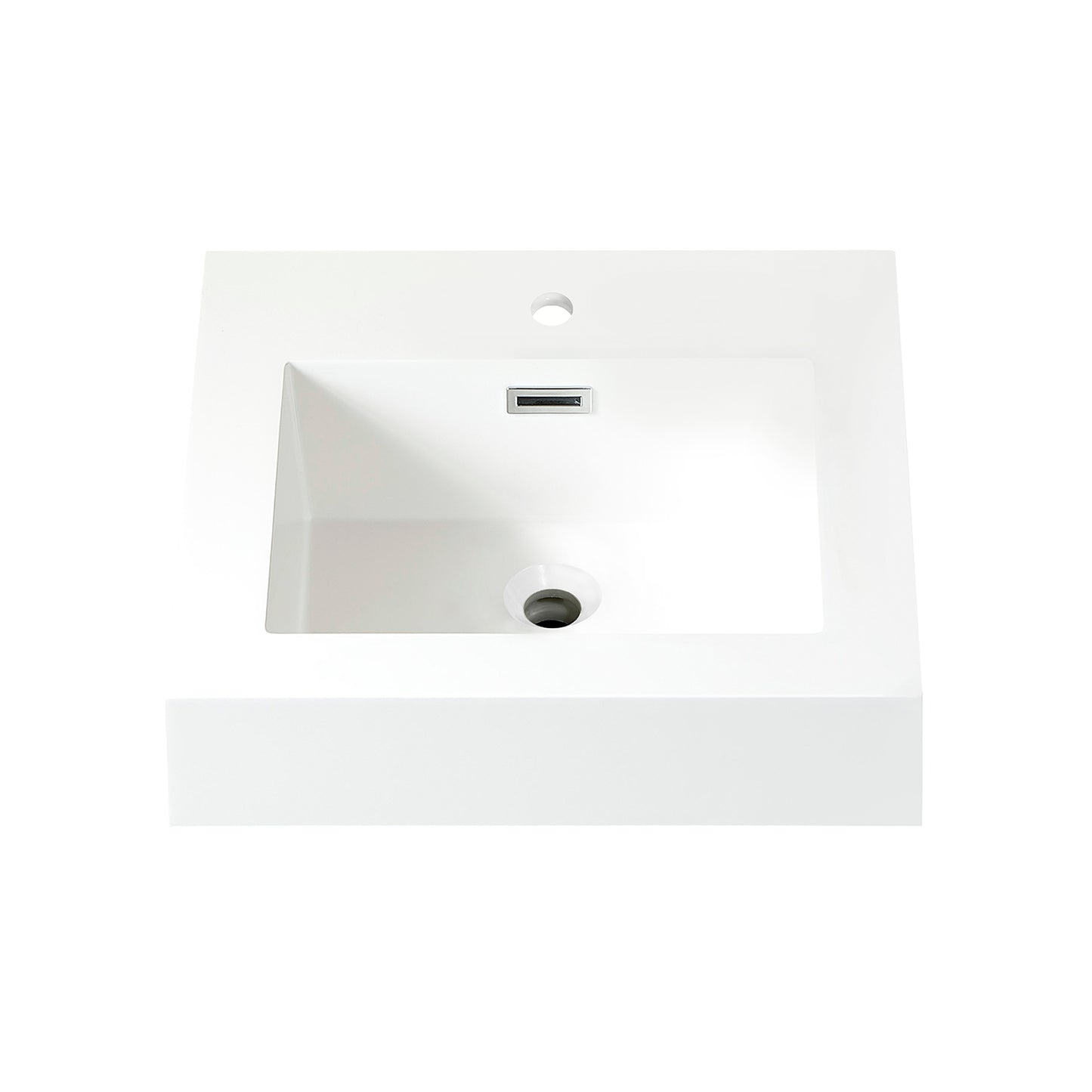 Ablitas Square White Finish Composite Granite Stone Vessel Bathroom Vanity Sink