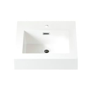 Open image in slideshow, Ablitas Square White Finish Composite Granite Stone Vessel Bathroom Vanity Sink
