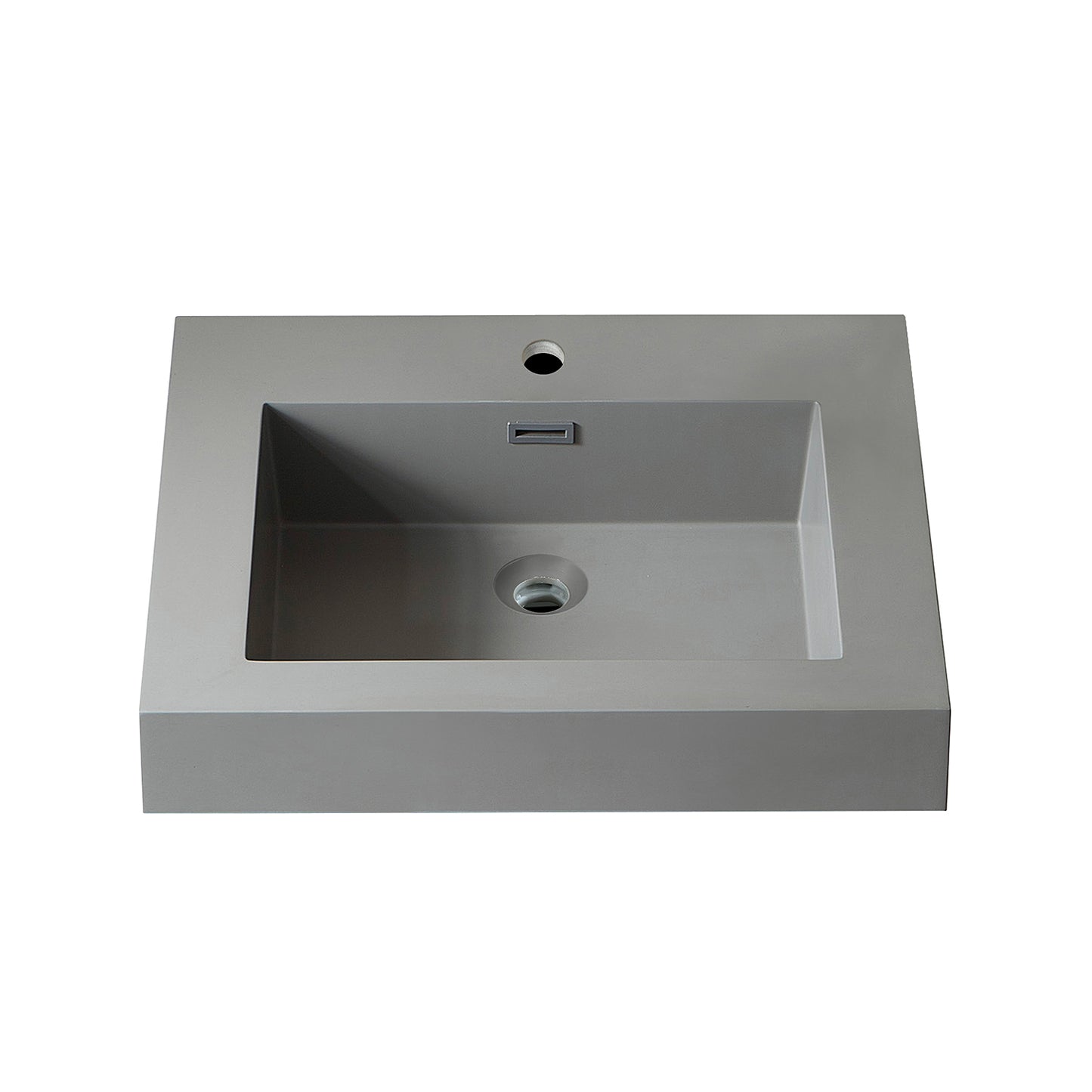 Ablitas Square Grey Finish Composite Granite Stone Vessel Bathroom Vanity Sink