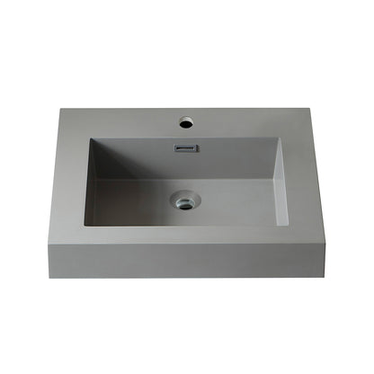 Ablitas Square Grey Finish Composite Granite Stone Vessel Bathroom Vanity Sink