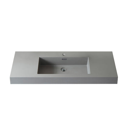 Ablitas Square Grey Finish Composite Granite Stone Vessel Bathroom Vanity Sink