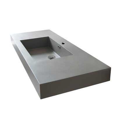 Ablitas Square Grey Finish Composite Granite Stone Vessel Bathroom Vanity Sink
