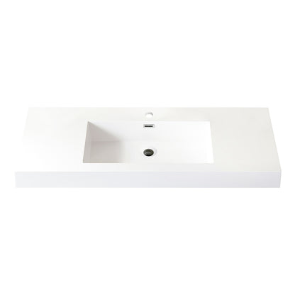 Ablitas Square White Finish Composite Granite Stone Vessel Bathroom Vanity Sink